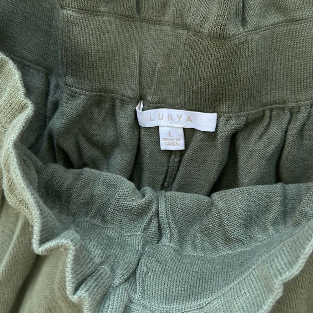 Lunya Cozy Cotton Silk Relaxed Ankle Pant Humble Green Size L - Picture 6 of 8
